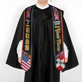 Personalized Dominican Republic Graduation Sash 2025, Custom Dominican American Flag Stole 2025, Dominican Graduation Sash